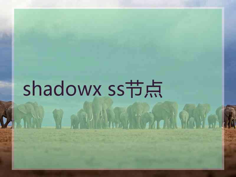 shadowx ss节点